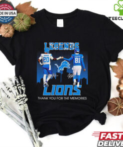 Legends Detroit Lions Barry Sanders x Calvin Johnson thank you shirt