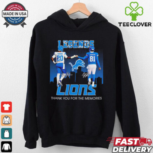 Legends Detroit Lions Barry Sanders x Calvin Johnson thank you shirt