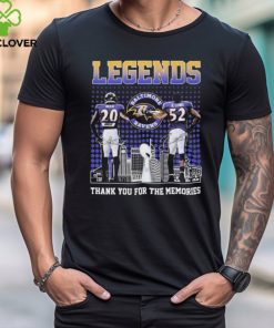 Legends Ed Reed and Ray Lewis Baltimore Ravens Skyline signatures thanks shirt