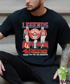 Legends Jerry Rice and Joe Montana 49ers thank you for the memories shirt