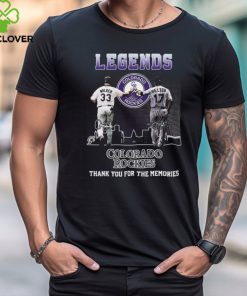 Legends Larry Walker and Todd Helton Colorado Rockies thank you for the memories signatures shirt