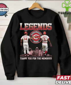 Legends Reds Pete Rose Johnny Bench Thank You For The Memories Shirt