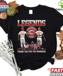 Legends Reds Pete Rose Johnny Bench Thank You For The Memories Shirt