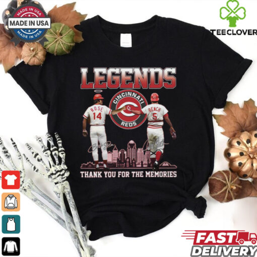 Legends Reds Pete Rose Johnny Bench Thank You For The Memories Shirt