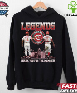 Legends Reds Pete Rose Johnny Bench Thank You For The Memories Shirt