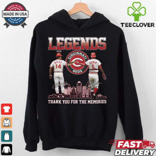 Legends Reds Pete Rose Johnny Bench Thank You For The Memories Shirt