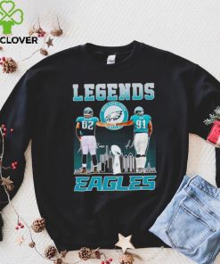 Legends Travis Kelce and Fletcher Cox Eagles signatures shirt