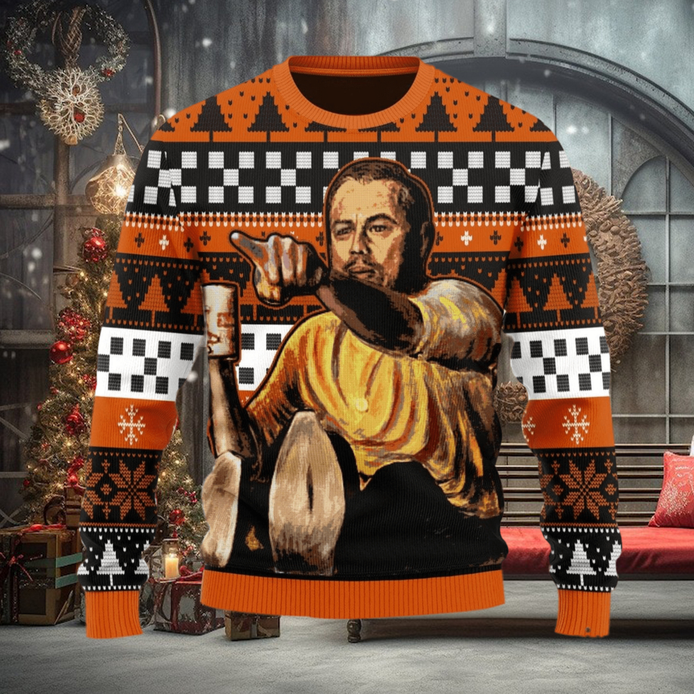 Leo Pointing Meme Ugly Christmas Sweater Christmas Gift For Men And Women Leo Pointing Meme Ugly Christmas Sweater Christmas Gift For Men And Women