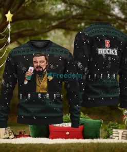 Leonardo Dicaprio Drink Beer Becks Black Funny Ugly Christmas Sweater Gift For Fans