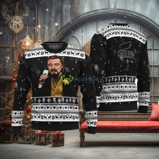 Leonardo Dicaprio Drink Beer Carling Black Ugly Christmas Sweater