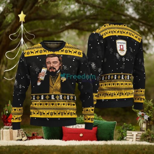 Leonardo Dicaprio Drink Beer Spaten Black Funny Ugly Christmas Sweater Gift For Fans