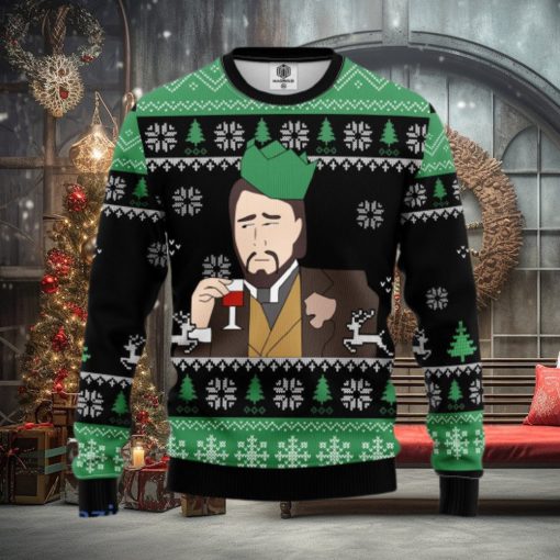 Leonardo Dicaprio Drinking Meme Ugly Christmas Sweater 3D Gift For Men And Women