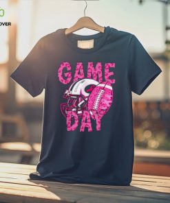 Leopard Game Day Pink American Football Tackle Breast Cancer T Shirt