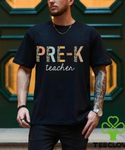 Leopard Pre K Teacher Cute Preschool Back To School Supplies Shirt