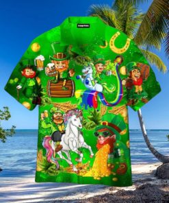 Leprechaun Unicorn Beer Hawaiian Shirt