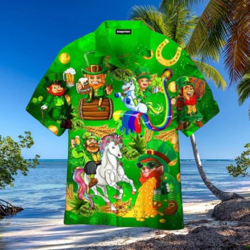 Leprechaun Unicorn Beer Hawaiian Shirt