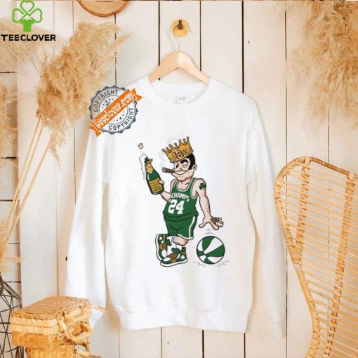 Leprechaun enjoy champagne and cigar Boston 18x Champs 2024 shirt