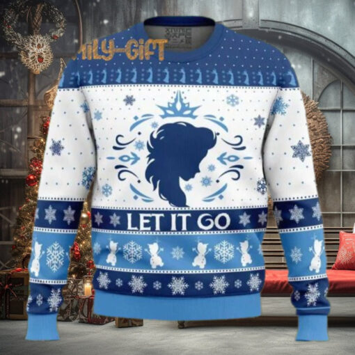 Let It Go Elsa Frozen Ugly Christmas Sweater – Fun Holiday Sweater for Frozen Fans