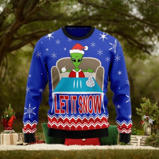 Let It Snow Alien Santa Ugly Christmas Sweater