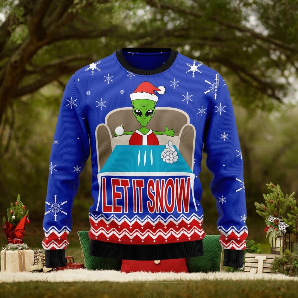 Let It Snow Alien Santa Ugly Christmas Sweater Let It Snow Alien Santa Ugly Christmas Sweater
