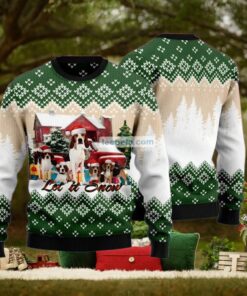 Let It Snow American Foxhound Green Ugly Christmas Sweater