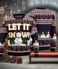 Let It Snow Blue Cheap Ugly Christmas Sweater