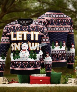 Let It Snow Blue Cheap Ugly Christmas Sweater