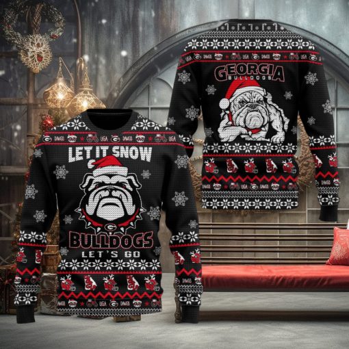 Let It Snow Bulldogs Let’s Go Ugly Christmas Sweater