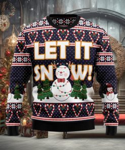 Let It Snow Cute Snowman Ugly Christmas Sweater