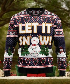 Let It Snow Cute Snowman Ugly Christmas Sweater