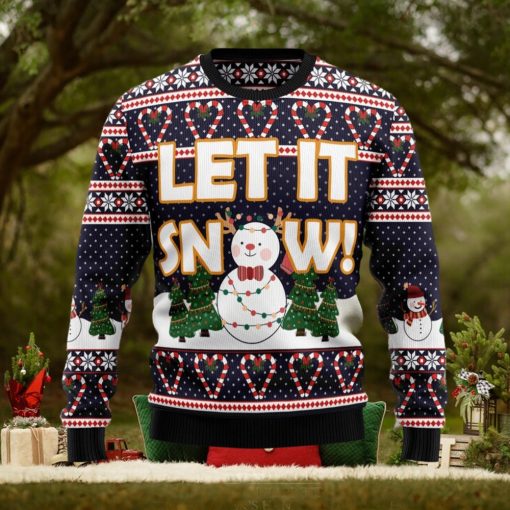 Let It Snow Cute Snowman Ugly Christmas Sweater