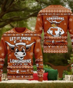 Let It Snow Longhorns Let’s Go Texas Ugly Christmas Sweater
