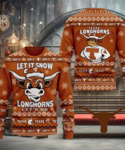 Let It Snow Longhorns Let’s Go Texas Ugly Christmas Sweater