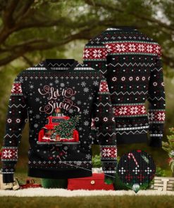 Let It Snow Red Truck Christmas Ugly Sweater Funny Gift