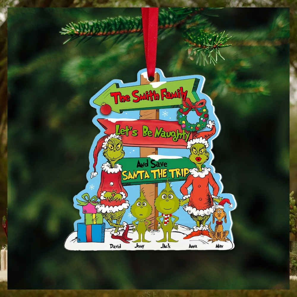 Let's Be Naughty And Save Santa The Trip, Personalized Christmas Ornament Let's Be Naughty And Save Santa The Trip, Personalized Christmas Ornament