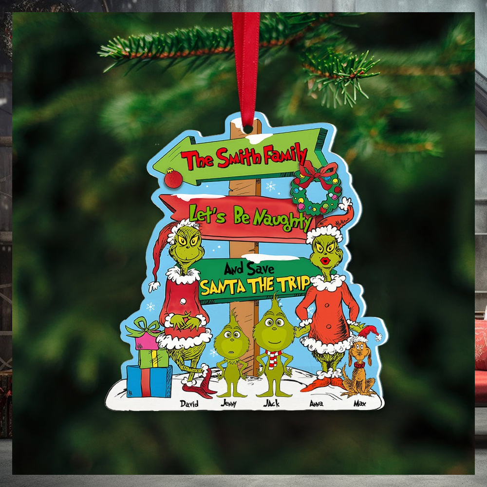 Let's Be Naughty And Save Santa The Trip, Personalized Christmas Ornament Let's Be Naughty And Save Santa The Trip, Personalized Christmas Ornament