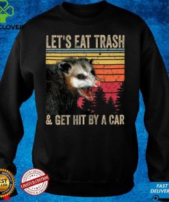 Let's Eat Trash and Get Hit By A Car Gifts Vintage Opossum Raglan Baseball Tee