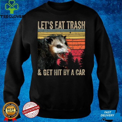 Let's Eat Trash and Get Hit By A Car Gifts Vintage Opossum Raglan Baseball Tee