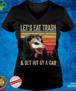 Let's Eat Trash and Get Hit By A Car Gifts Vintage Opossum Raglan Baseball Tee