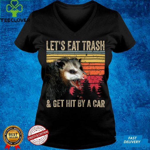 Let's Eat Trash and Get Hit By A Car Gifts Vintage Opossum Raglan Baseball Tee