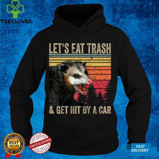 Let's Eat Trash and Get Hit By A Car Gifts Vintage Opossum Raglan Baseball Tee