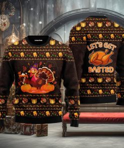 Lets Get Basted Turkey Thanksgiving Ugly Christmas Sweater For Men And Women