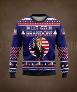 Let’s Go Brandon FJB Trump Eagle Christmas Sweater – Unisex Funny Winter Holiday Ugly Christmas Sweater