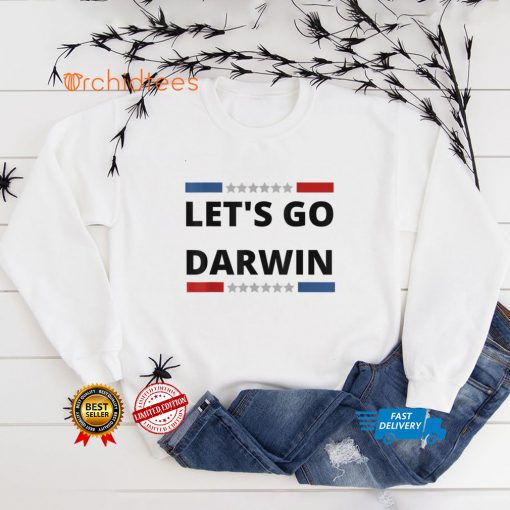 Lets Go Darwin Funny Sarcastic US Flag vintage T Shirt tee