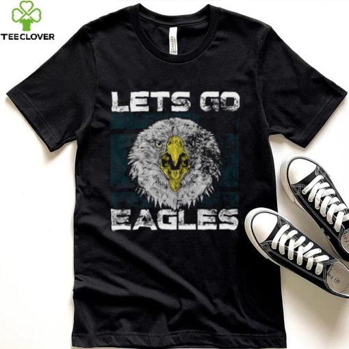 Lets Go Eagles Washed And Worn Look Philadelphia Eagles T Shirt