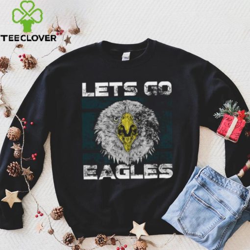 Lets Go Eagles Washed And Worn Look Philadelphia Eagles T Shirt