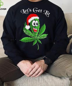 Let’s get lit weed Santa hat Christmas 2023 t shirt