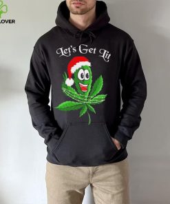 Let’s get lit weed Santa hat Christmas 2023 t hoodie, sweater, longsleeve, shirt v-neck, t-shirt