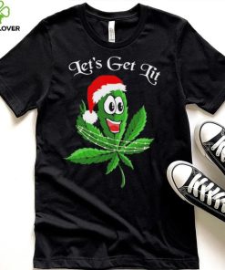 Let’s get lit weed Santa hat Christmas 2023 t hoodie, sweater, longsleeve, shirt v-neck, t-shirt