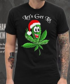 Let’s get lit weed Santa hat Christmas 2023 t hoodie, sweater, longsleeve, shirt v-neck, t-shirt